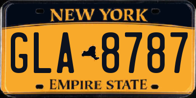 NY license plate GLA8787