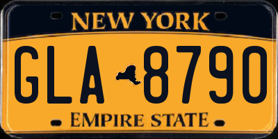 NY license plate GLA8790