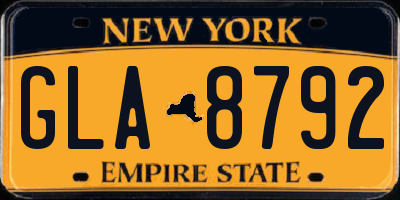 NY license plate GLA8792