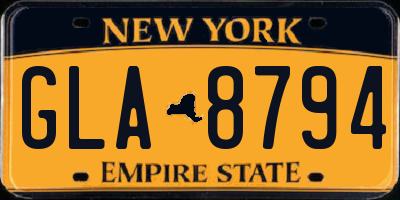NY license plate GLA8794