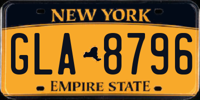 NY license plate GLA8796