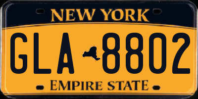 NY license plate GLA8802