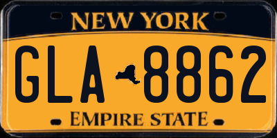 NY license plate GLA8862