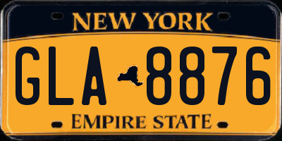 NY license plate GLA8876