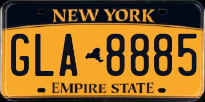 NY license plate GLA8885
