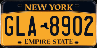 NY license plate GLA8902