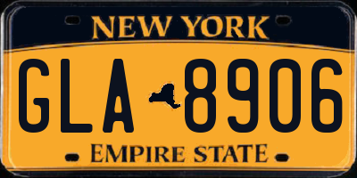 NY license plate GLA8906