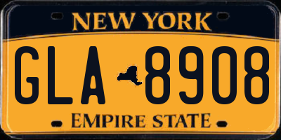 NY license plate GLA8908