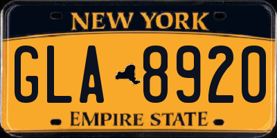 NY license plate GLA8920