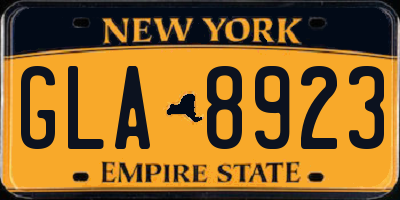 NY license plate GLA8923
