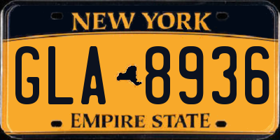 NY license plate GLA8936