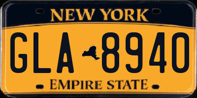 NY license plate GLA8940