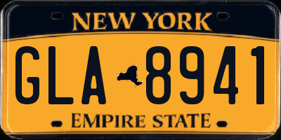 NY license plate GLA8941