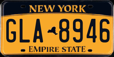 NY license plate GLA8946