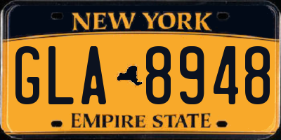NY license plate GLA8948