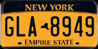 NY license plate GLA8949