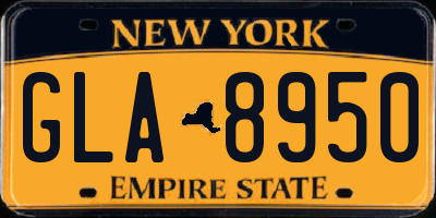 NY license plate GLA8950