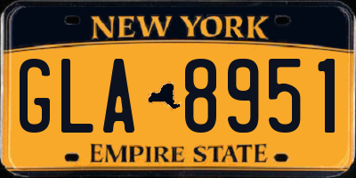 NY license plate GLA8951