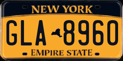 NY license plate GLA8960
