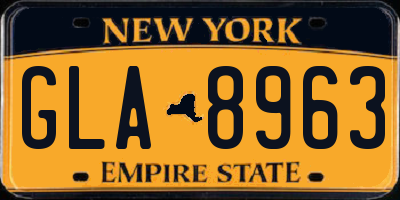 NY license plate GLA8963
