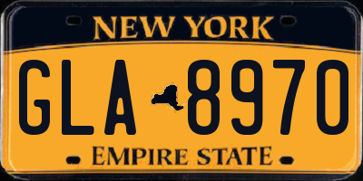 NY license plate GLA8970