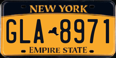 NY license plate GLA8971