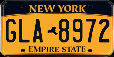 NY license plate GLA8972