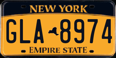 NY license plate GLA8974