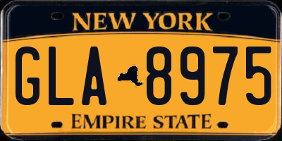 NY license plate GLA8975