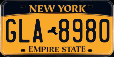 NY license plate GLA8980