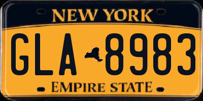 NY license plate GLA8983