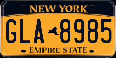 NY license plate GLA8985