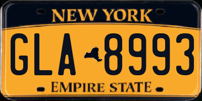 NY license plate GLA8993