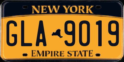 NY license plate GLA9019