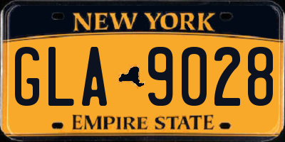 NY license plate GLA9028