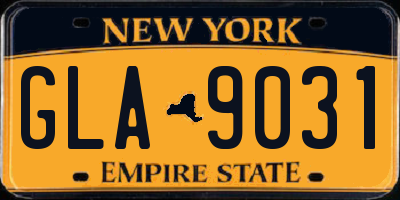 NY license plate GLA9031