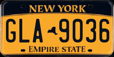 NY license plate GLA9036