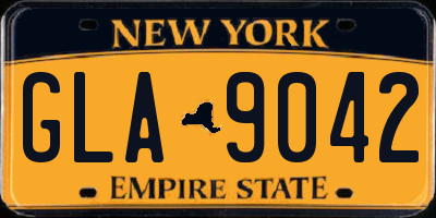 NY license plate GLA9042