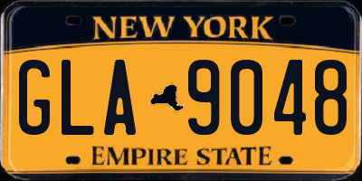 NY license plate GLA9048