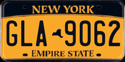 NY license plate GLA9062