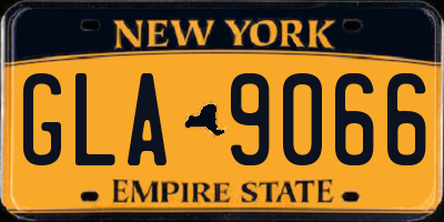 NY license plate GLA9066