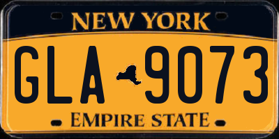 NY license plate GLA9073