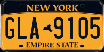 NY license plate GLA9105