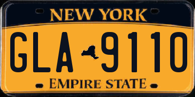 NY license plate GLA9110