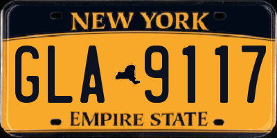 NY license plate GLA9117