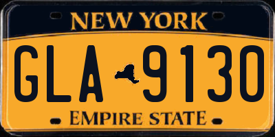 NY license plate GLA9130