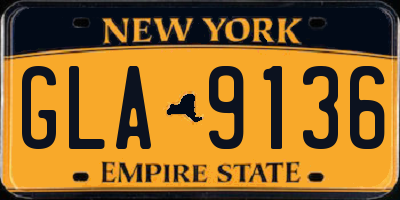 NY license plate GLA9136