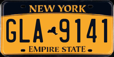 NY license plate GLA9141