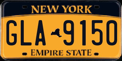 NY license plate GLA9150