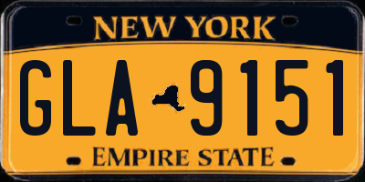 NY license plate GLA9151